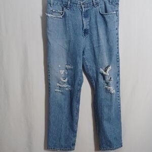 Kirklands Men's Relaxed Distressed Light Blue Jeans